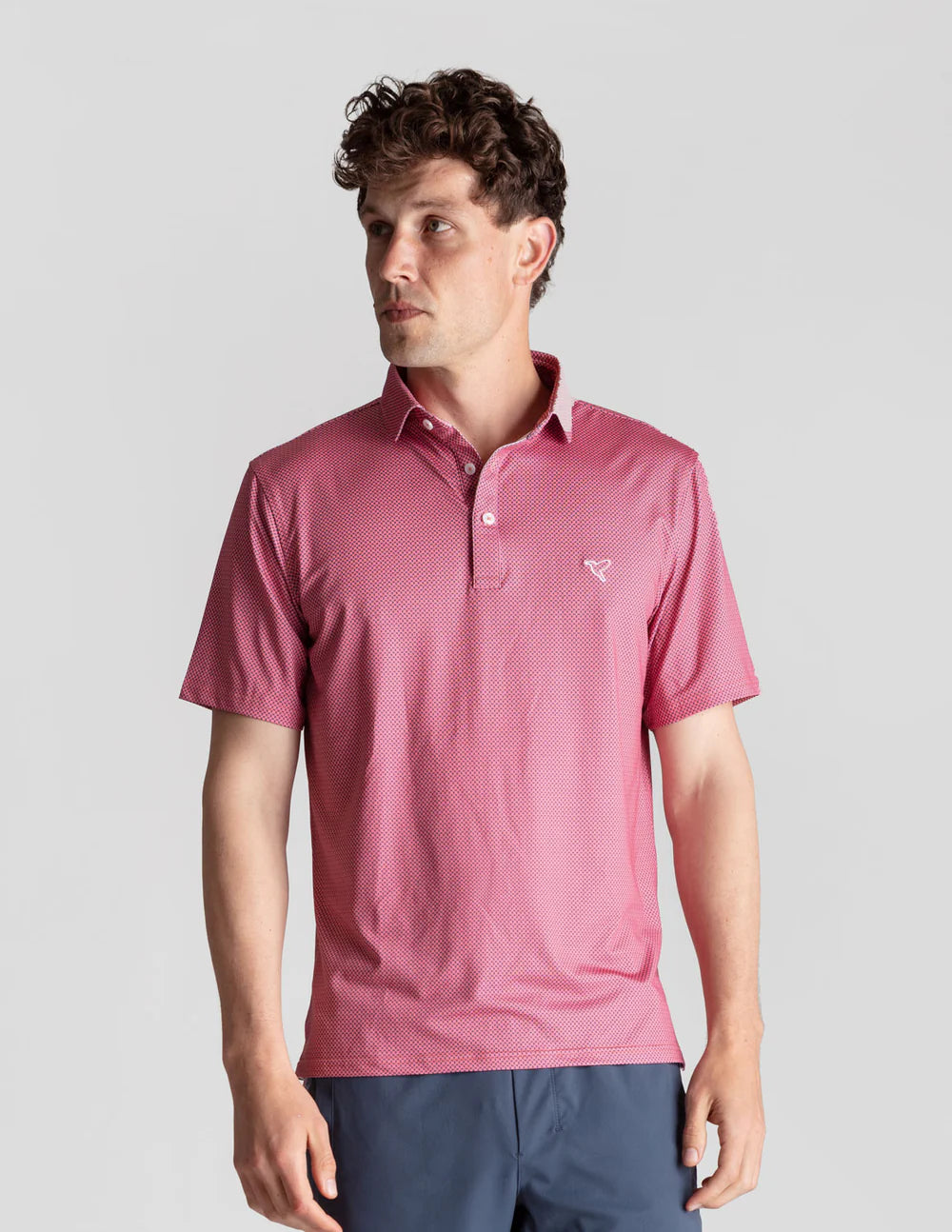 Birddogs Performance Polo - Coral Navy Bowtie