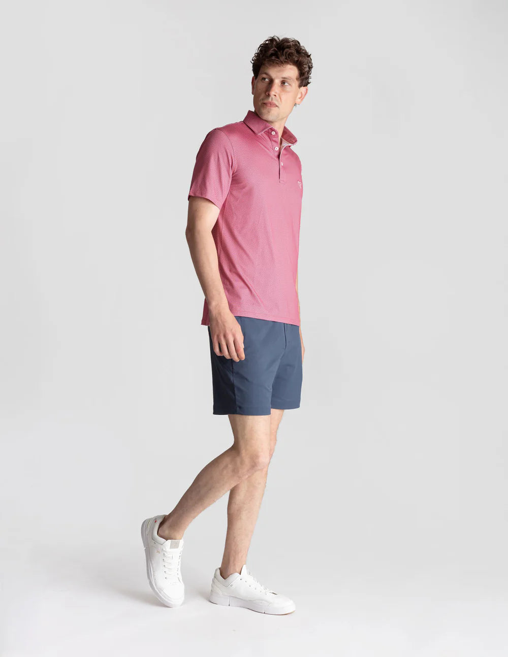 Birddogs Performance Polo - Coral Navy Bowtie