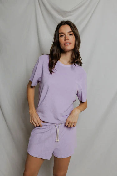Perfect White Tee Summer - Loop Terry Sweat Shorts - Ultraviolet