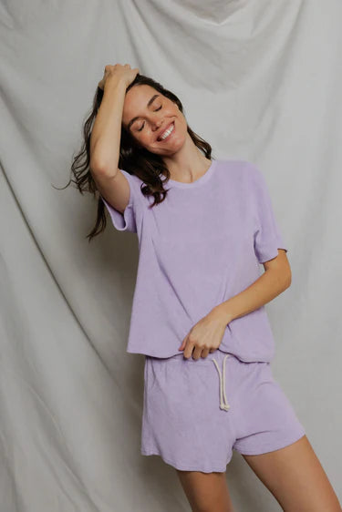 Perfect White Tee Summer - Loop Terry Sweat Shorts - Ultraviolet