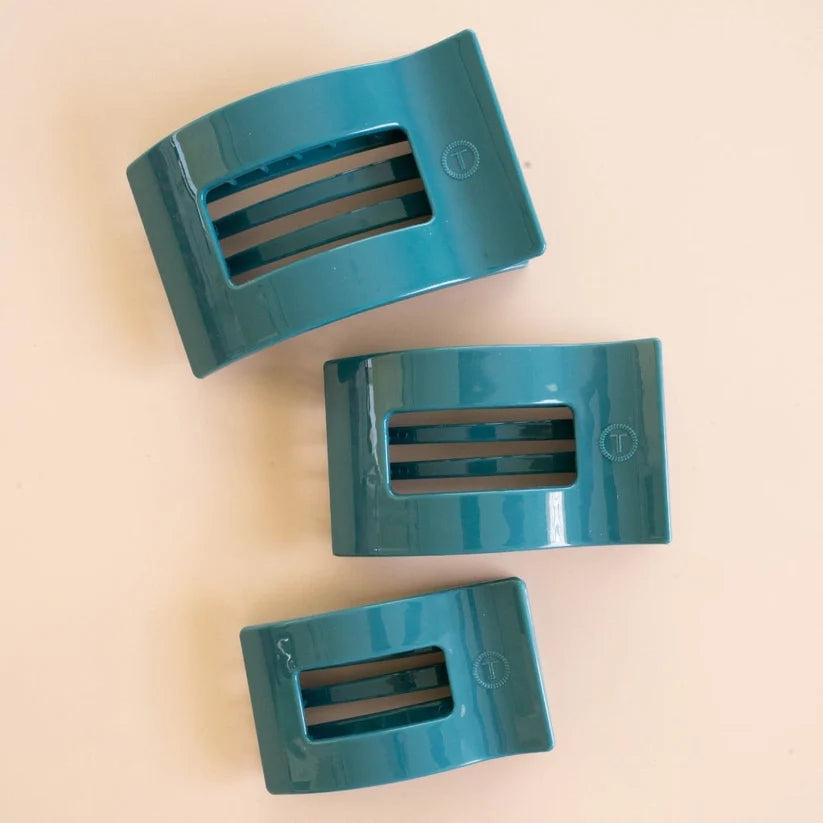 Teleties Flat Rectangle Clip - Teal With It