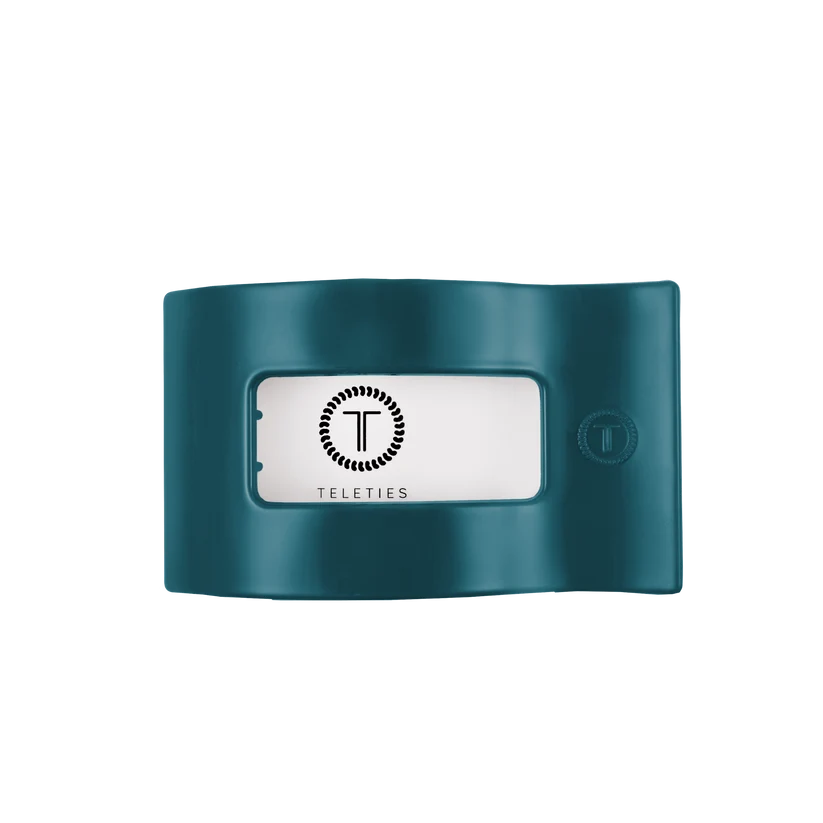 Teleties Flat Rectangle Clip - Teal With It
