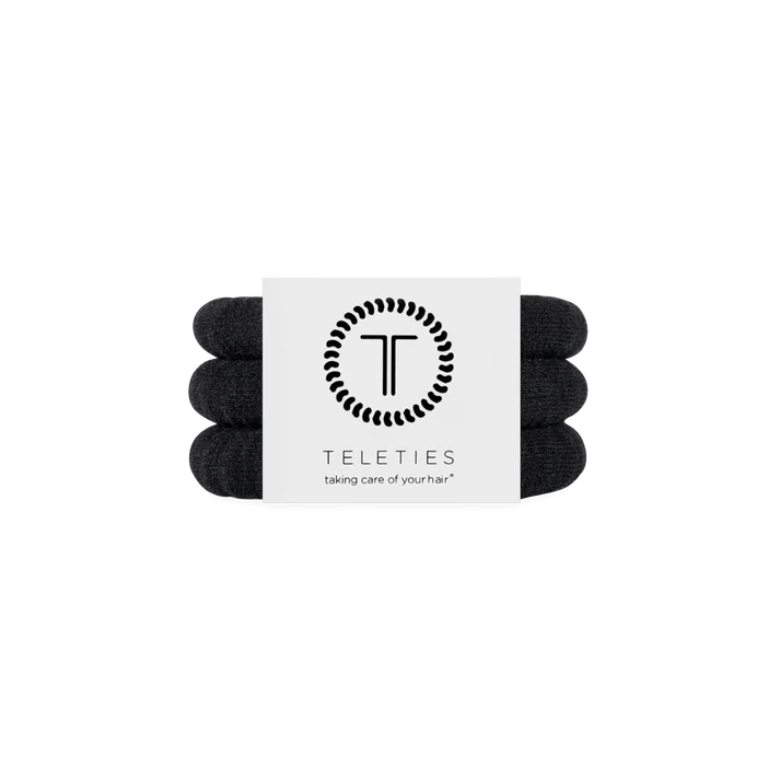 Teleties Small Nylon Hair Ties- Jet Black