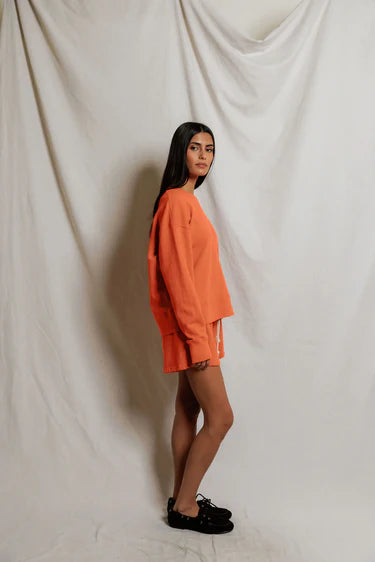 Perfect White Tee Layla- French terry sweat short- Clementine