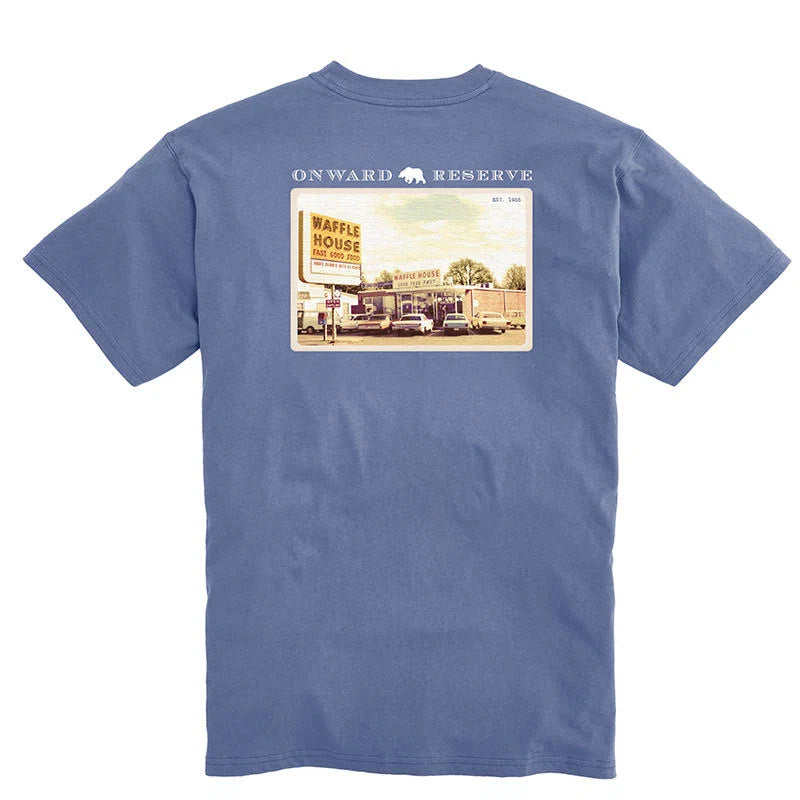 Onward Reserve Waffle House Postcard Tee- Washed Blue