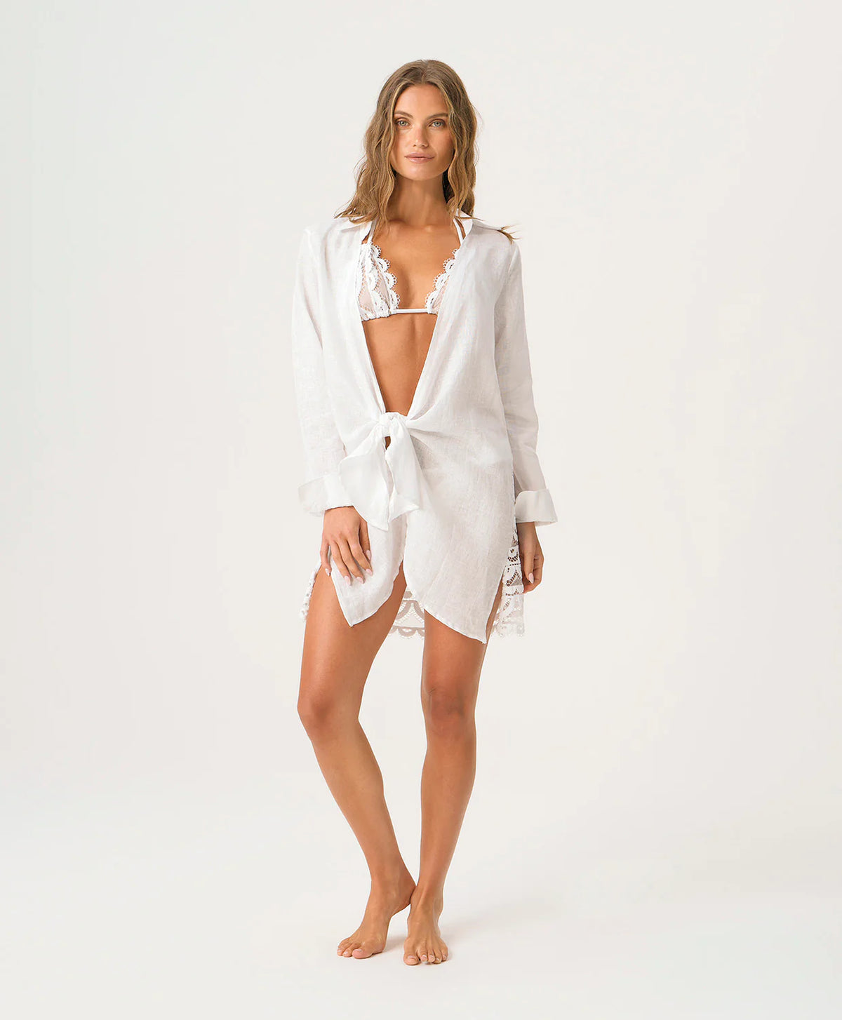 PQ Swim Lace Millie Tie Tunic- Water Lily