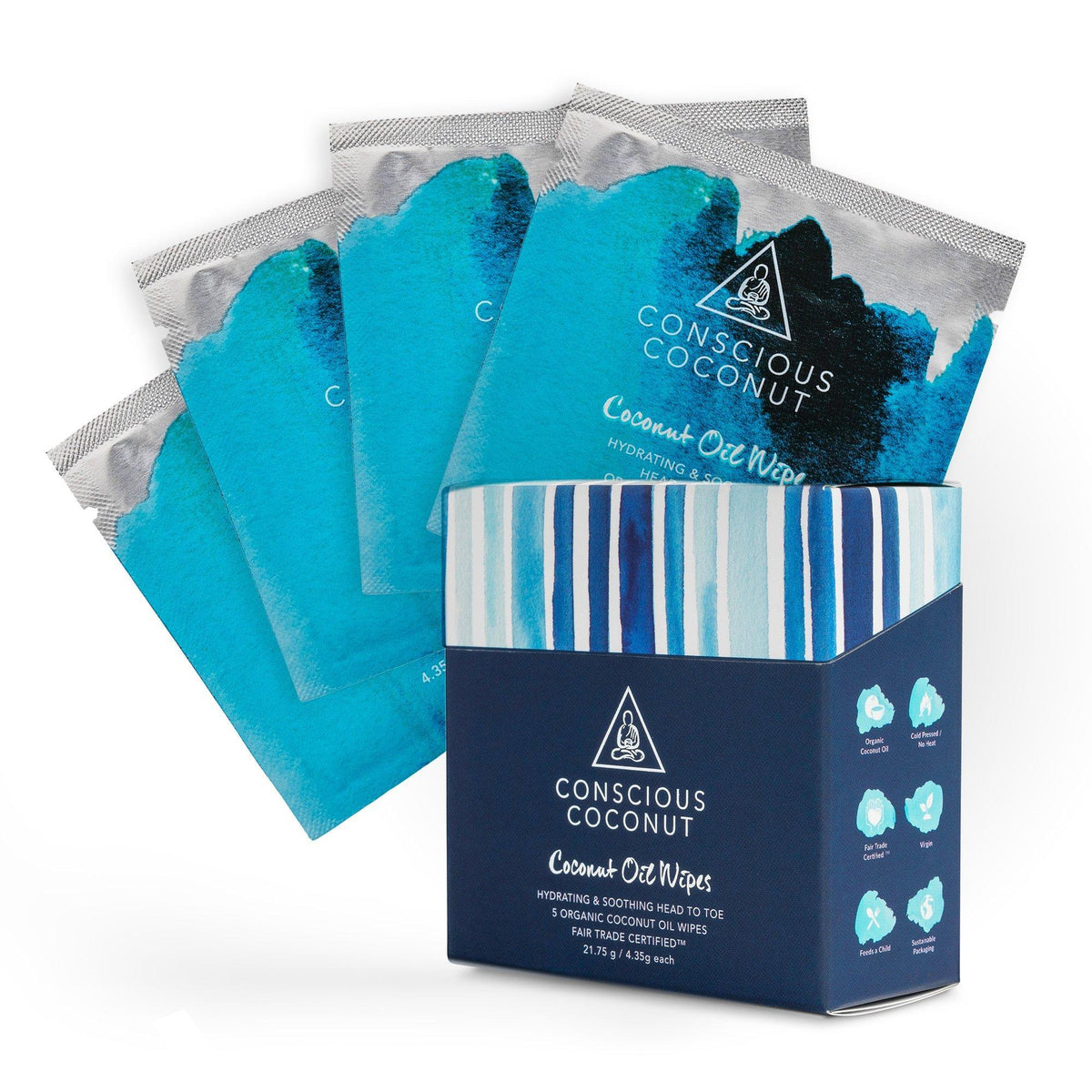Conscious Coconut Coconut Oil Wipes (5 Travel Pack)