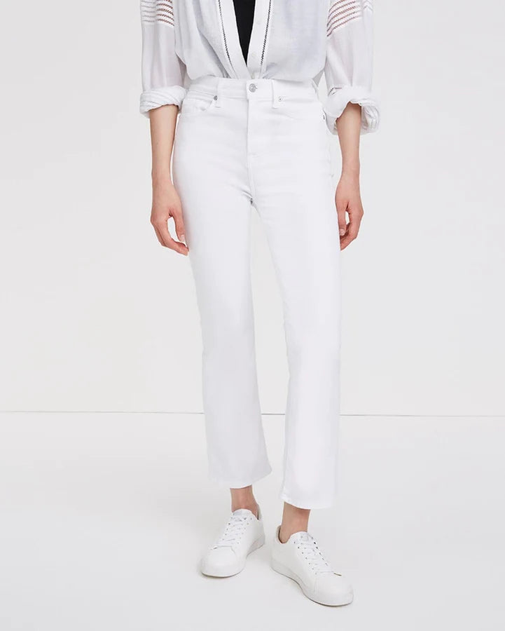 7 For All Mankind High Waisted Slim Kick - Luxe White