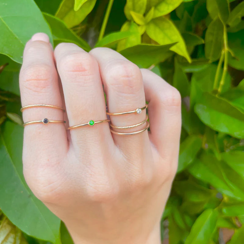 Nikki Smith Designs Clear Crystal Gold Filled Stackable Ring