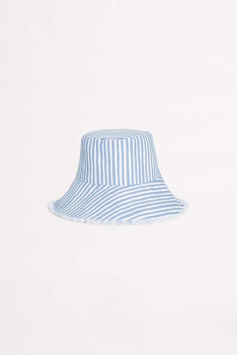 Seafolly Stipe Bucket Hat - Powder Blue