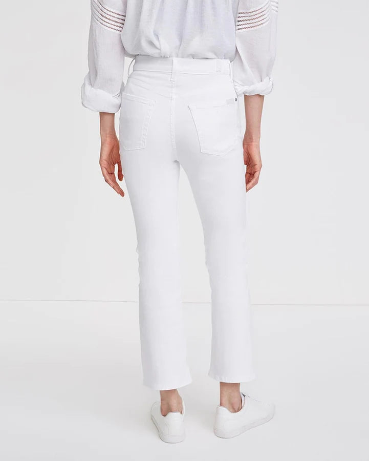 7 For All Mankind High Waisted Slim Kick - Luxe White